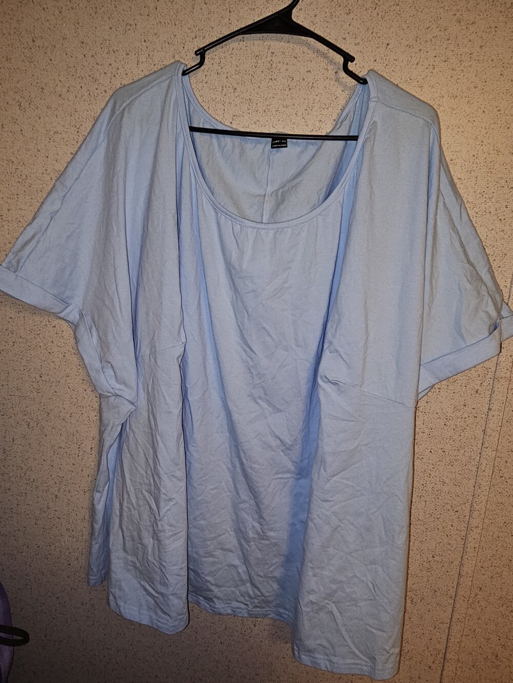 SHEIN Light Blue Short Sleeve Scoop Neck Top